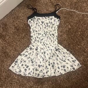 Floral Black and White Dress